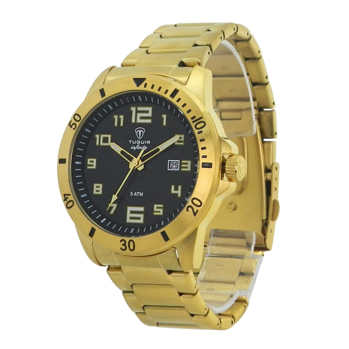 Relógio Masculino de Aço Tuguir Analógico Infinity TGI37012 Dourado e Preto (DCRE: 2024/14986-8) Dourado 5