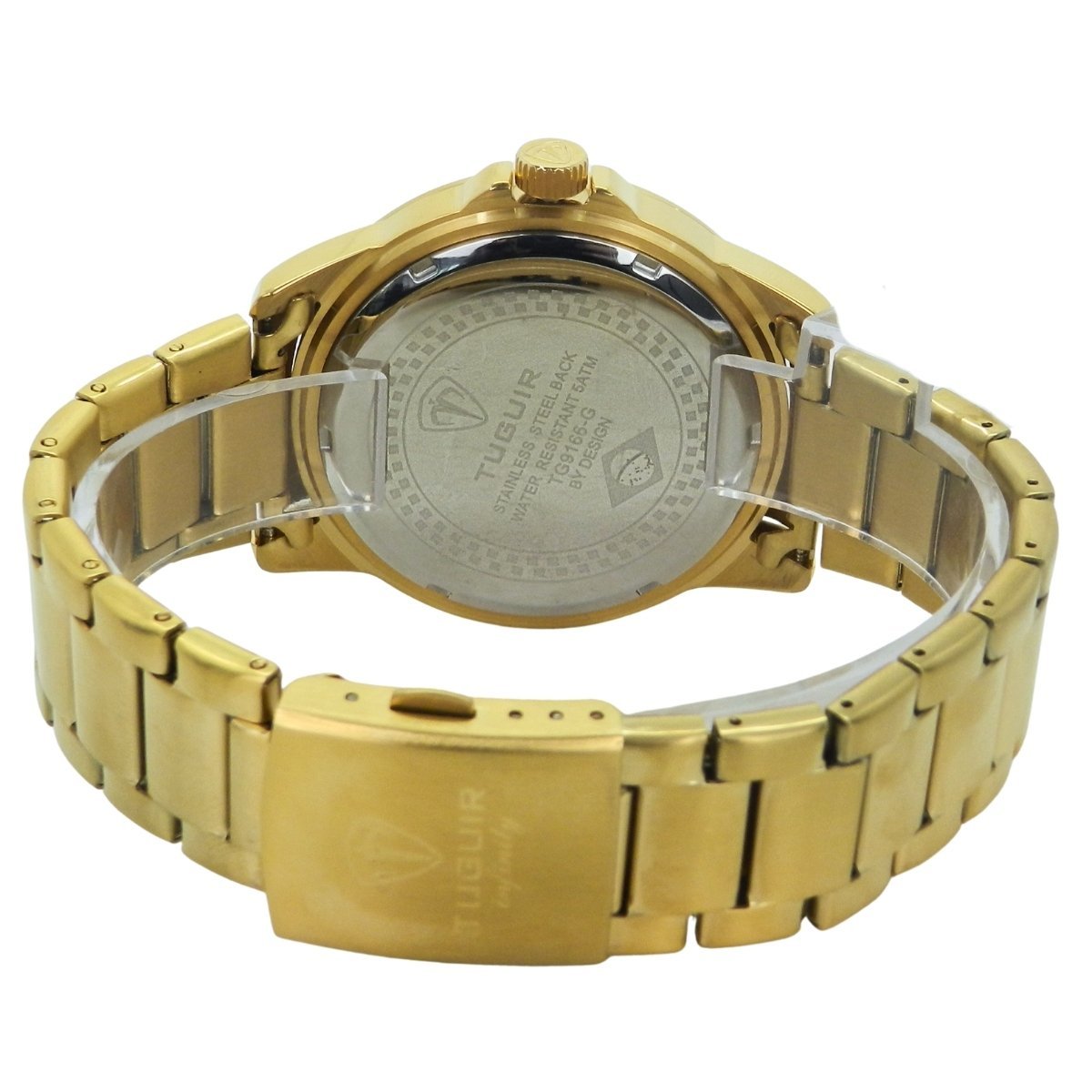 Relógio Masculino de Aço Tuguir Analógico Infinity TGI37012 Dourado e Preto (DCRE: 2024/14986-8) Dourado 6
