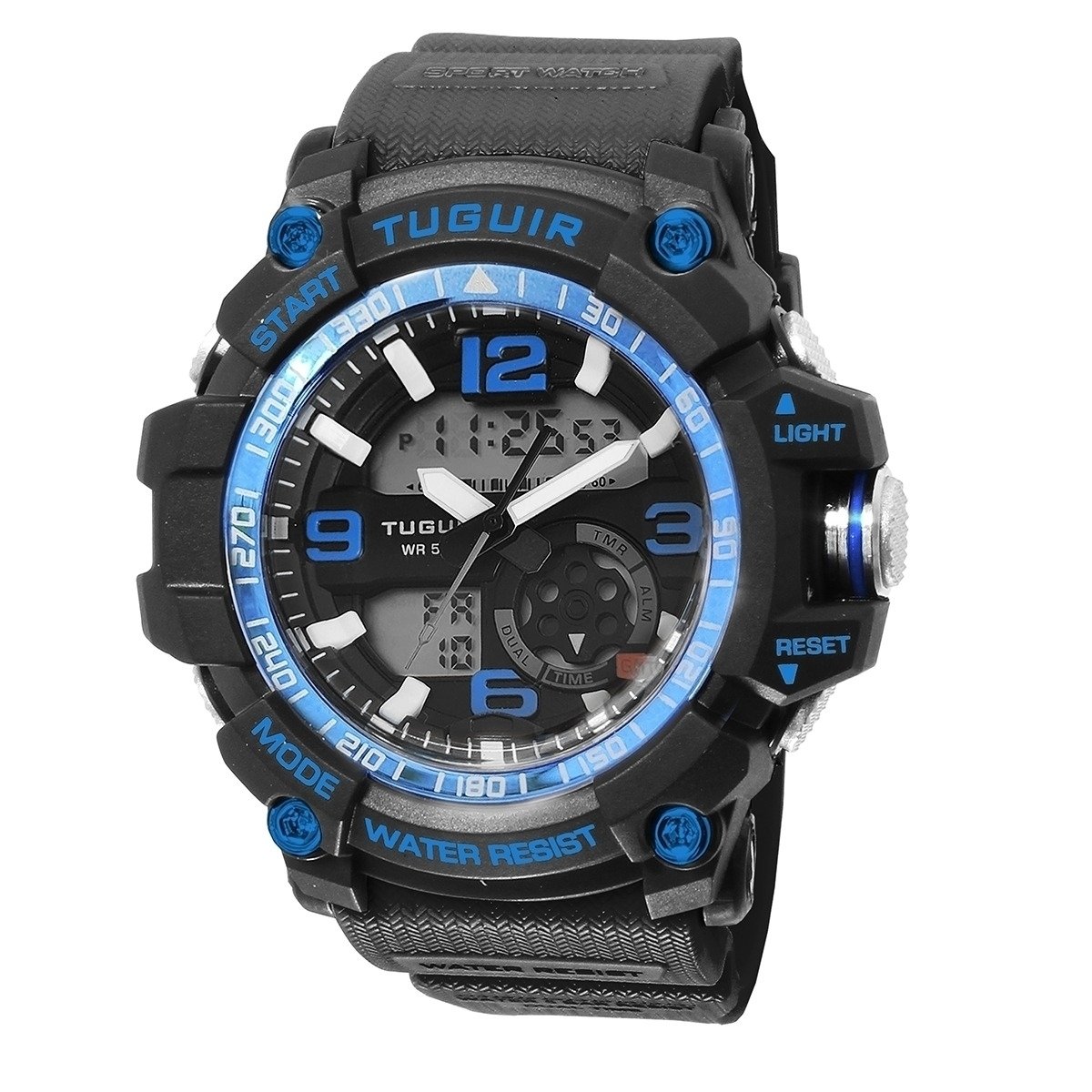 Relógio Masculino Tuguir AnaDigi TG253 Preto e Azul (DCRE: 2024/02055-5) Preto/Azul 2