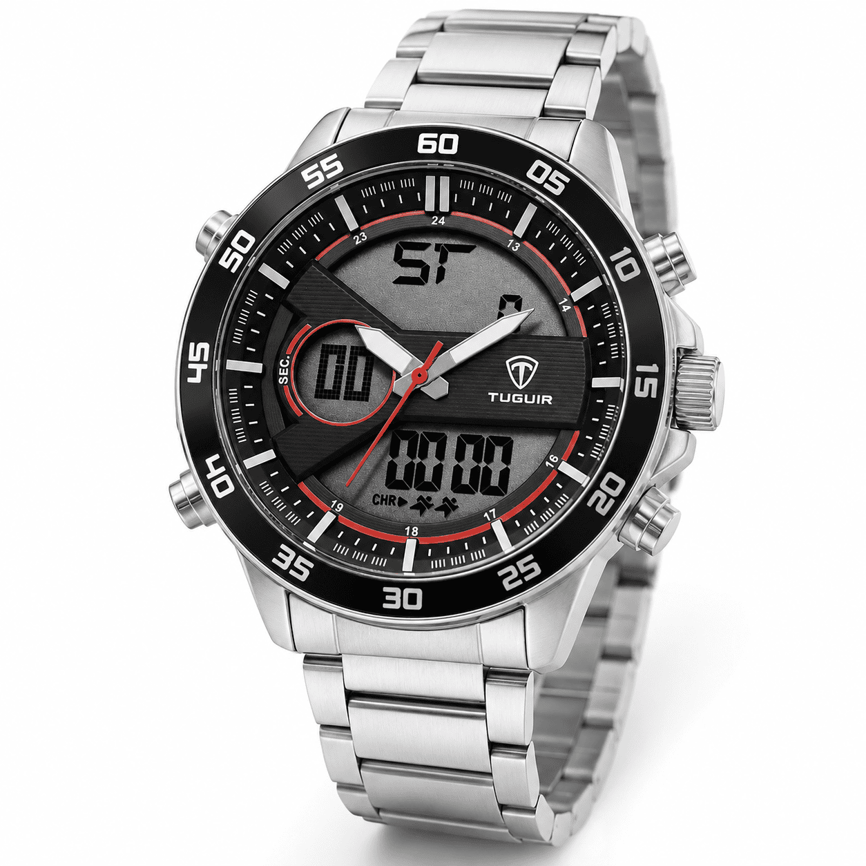 Relógio Masculino Tuguir AnaDigi TG1161 Prata e Preto (DCRE: 2023/28116-9) Prata 2