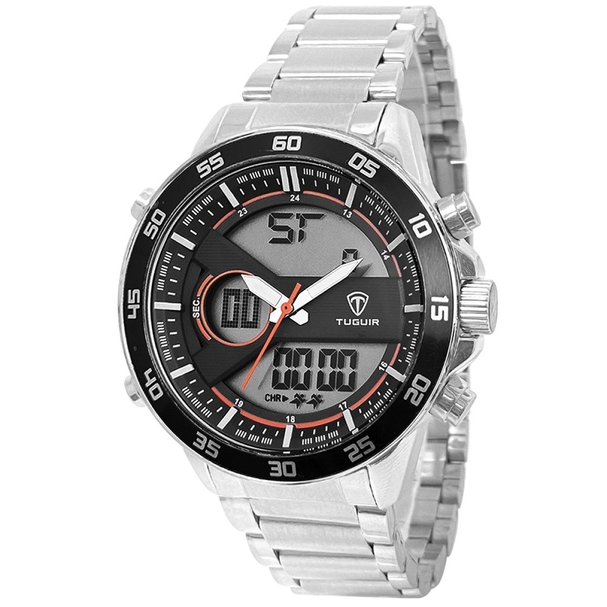 Relógio Masculino Tuguir AnaDigi TG1161 Prata e Preto (DCRE: 2023/28116-9) Prata 4