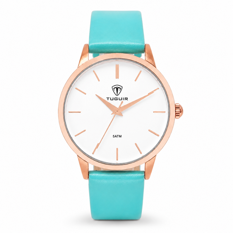 Relógio Feminino Tuguir Analógico TG106 Rose e Verde água (DCRE: 2022/33914-7) Dourado/Azul 2