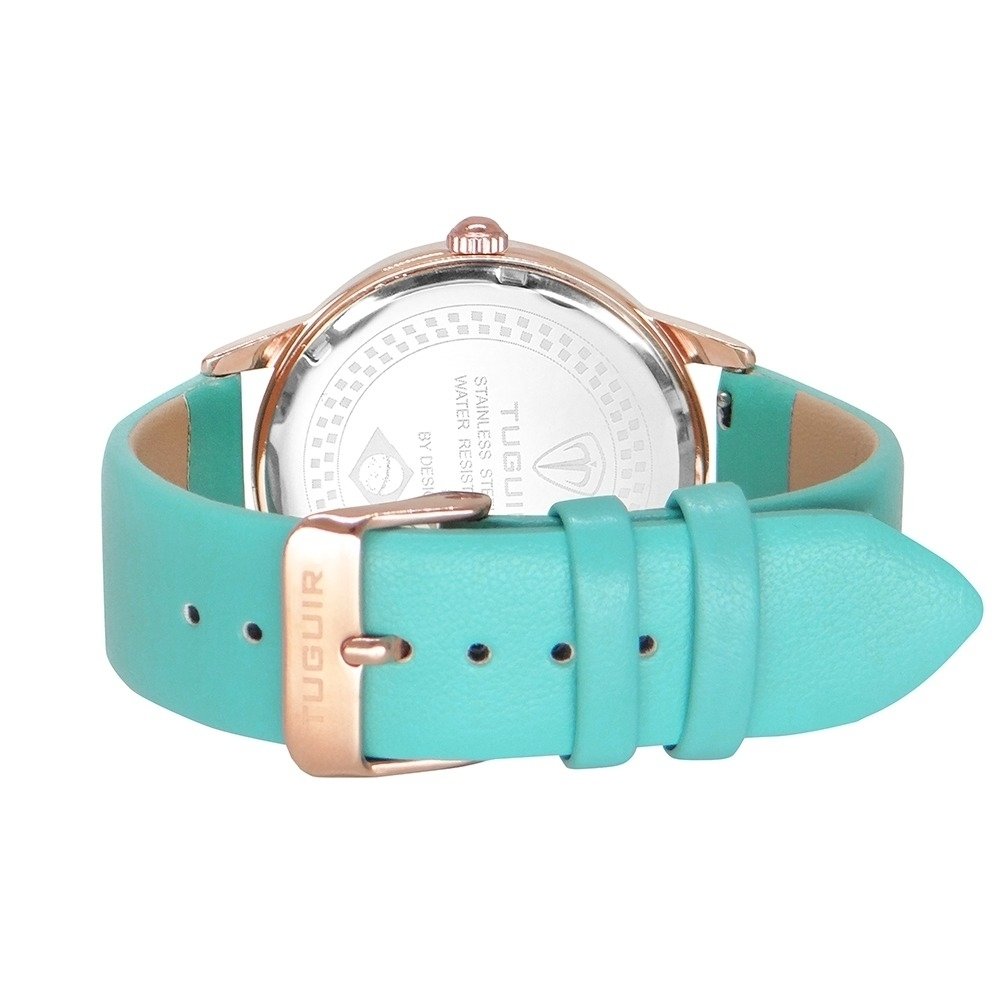 Relógio Feminino Tuguir Analógico TG106 Rose e Verde água (DCRE: 2022/33914-7) Dourado/Azul 5