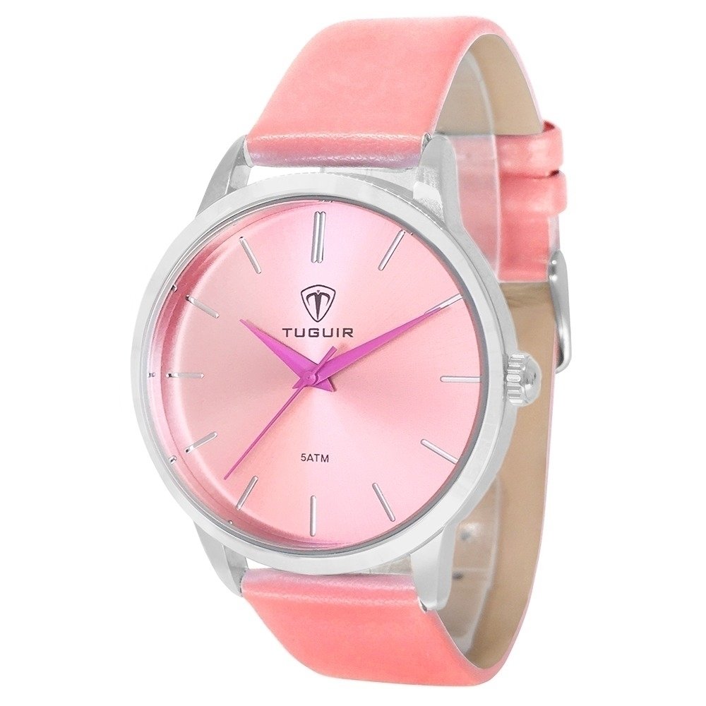 Relógio Feminino Tuguir Analógico TG106 Rosa e Prata (DCRE: 2022/33921-0) Prata/Rosa 4