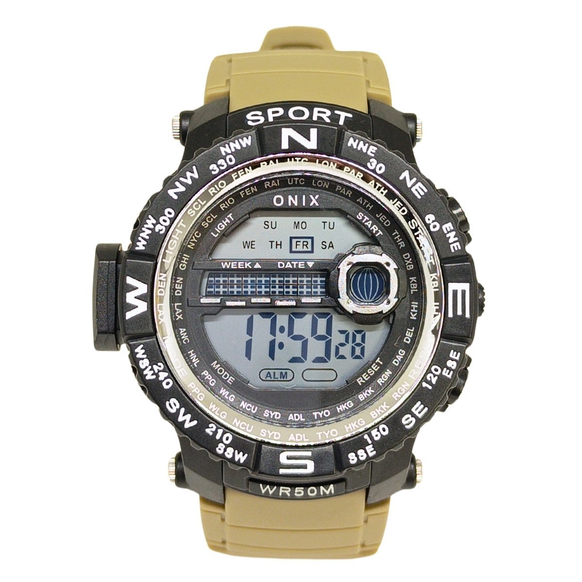 Relógio Masculino Onix Digital IT-889?0106? Preto e Bege (DCRE: 2024/41360-3) Preto/Bege 2