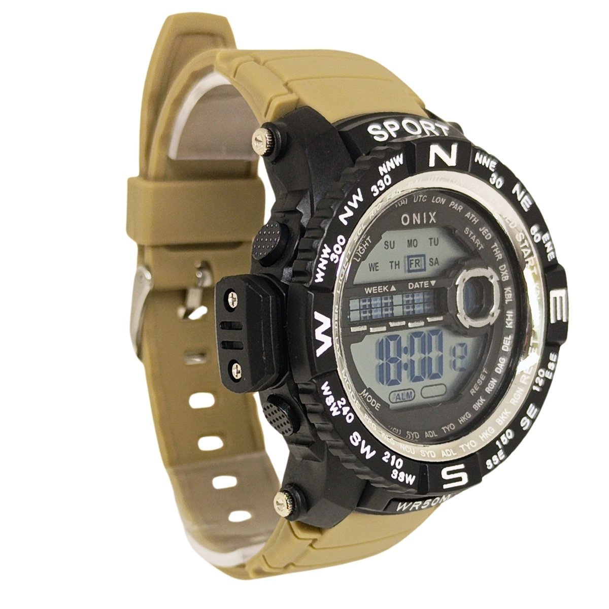 Relógio Masculino Onix Digital IT-889?0106? Preto e Bege (DCRE: 2024/41360-3) Preto/Bege 3