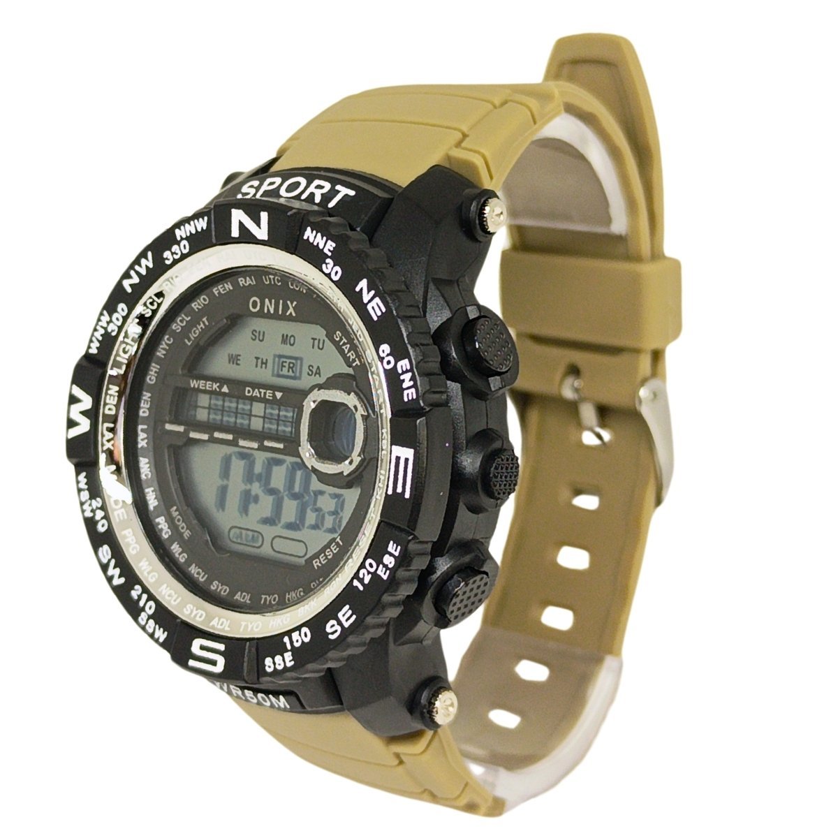 Relógio Masculino Onix Digital IT-889?0106? Preto e Bege (DCRE: 2024/41360-3) Preto/Bege 4
