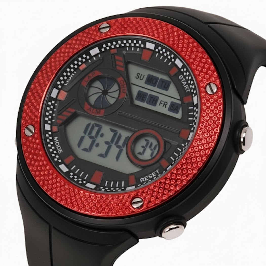 Relógio Masculino Onix Digital IT-8982?0183? Preto e Vermelho (DCRE: 2024/41360-3) Preto 3