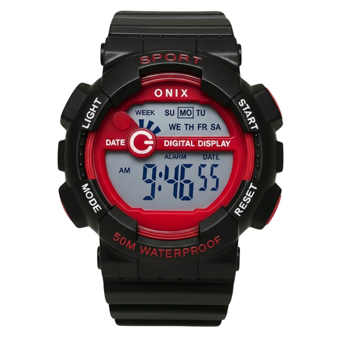 Relógio Masculino Onix Digital IT-855?0122? Preto e Vermelho (DCRE: 2024/41360-3) Preto 2