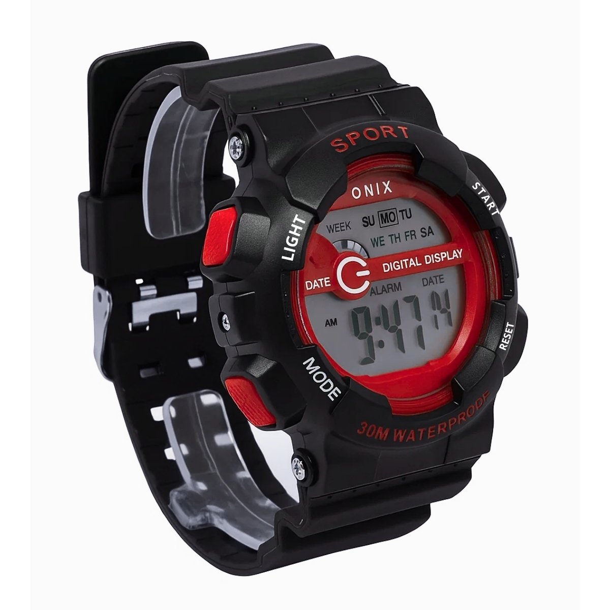 Relógio Masculino Onix Digital IT-855?0122? Preto e Vermelho (DCRE: 2024/41360-3) Preto 5