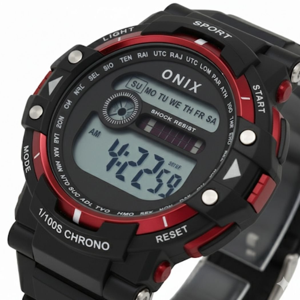 Relógio Masculino Onix Digital IT-840?2801? Preto e Vermelho (DCRE: 2024/41360-3) Preto 2