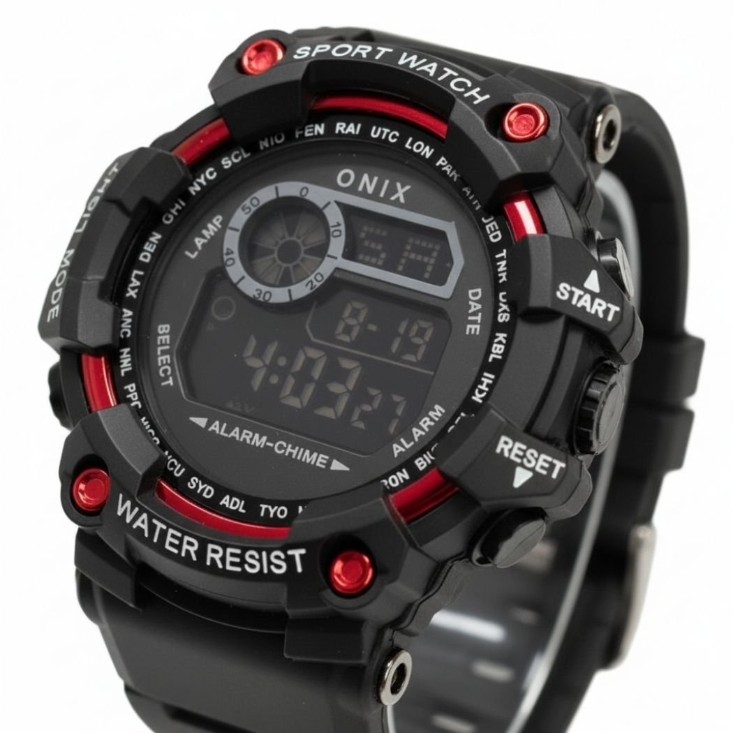 Relógio Masculino Onix Digital IT-1307H?0183? Preto e Vermelho (DCRE: 2024/41360-3) Preto 2