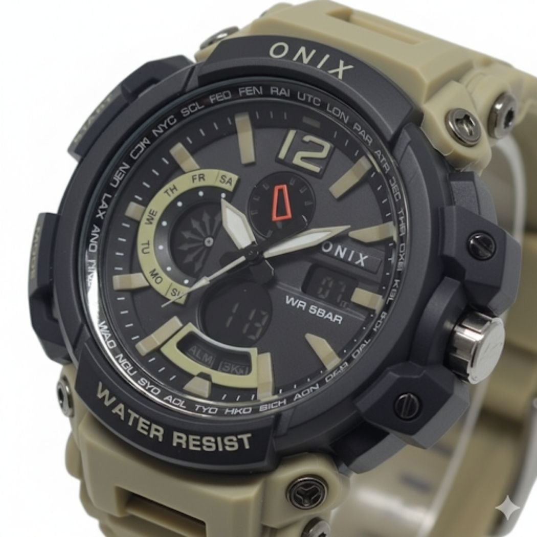 Relógio Masculino Onix AnaDigi OX124 Bege e Preto (DCRE: 2024/41358-1) Preto/Bege 2