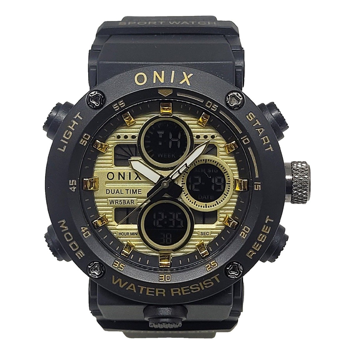 Relógio Masculino Onix AnaDigi OX116 Preto e Dourado (DCRE: 2024/41358-1)
