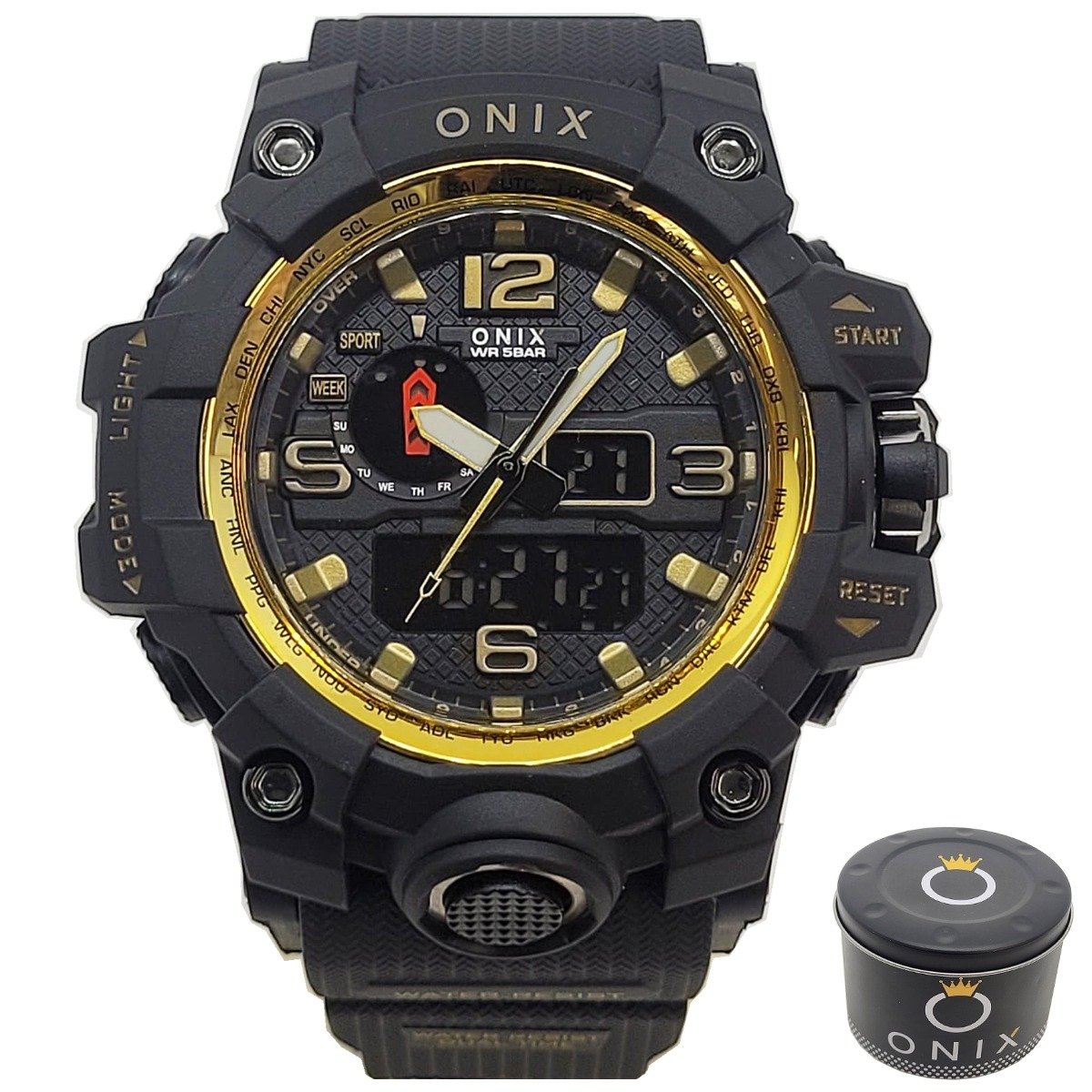 Relógio Masculino Onix AnaDigi OX117 Preto e Dourado (DCRE: 2024/41359-0) Preto/Dourado 4