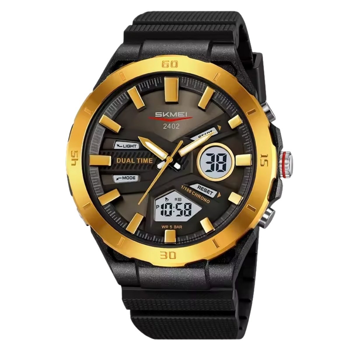 Relógio Masculino Skmei AnaDigi 2402 Dourado e Preto (DCRE: 2024/31883-0)