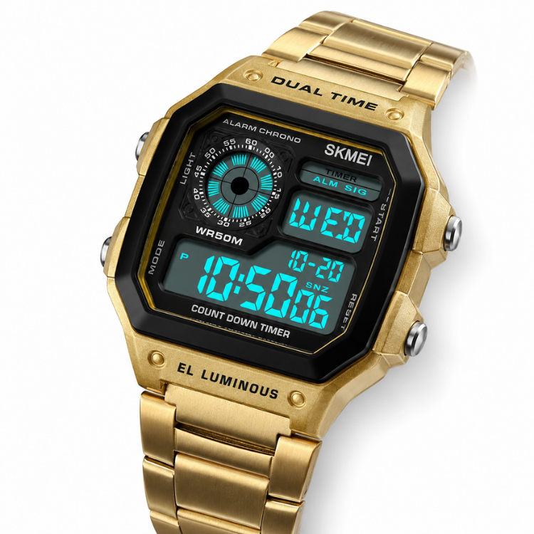 Relógio Masculino Skmei Digital 1335 Dourado (DCRE: 2024/31547-4)