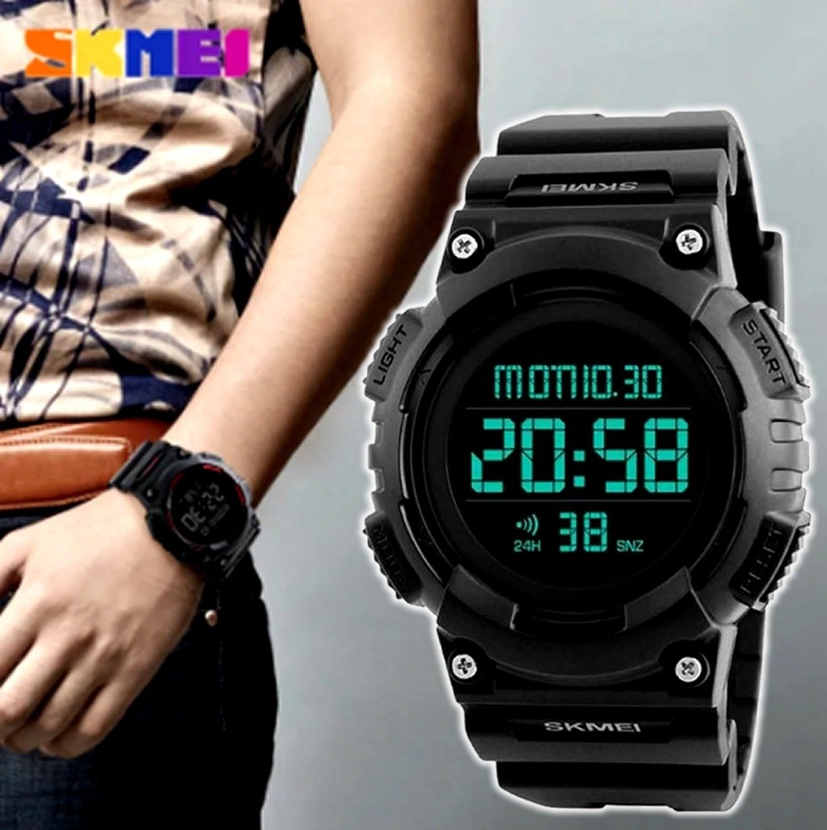 Relógio Masculino Skmei Digital 1248 Preto (DCRE: 2022/09373-3) Preto 4