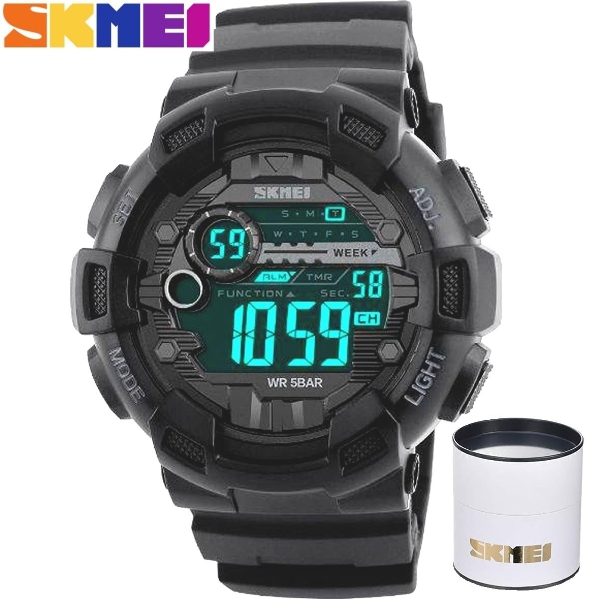 Relógio Masculino Skmei Digital 1243 Preto (DCRE: 2022/09098-0) Preto 2