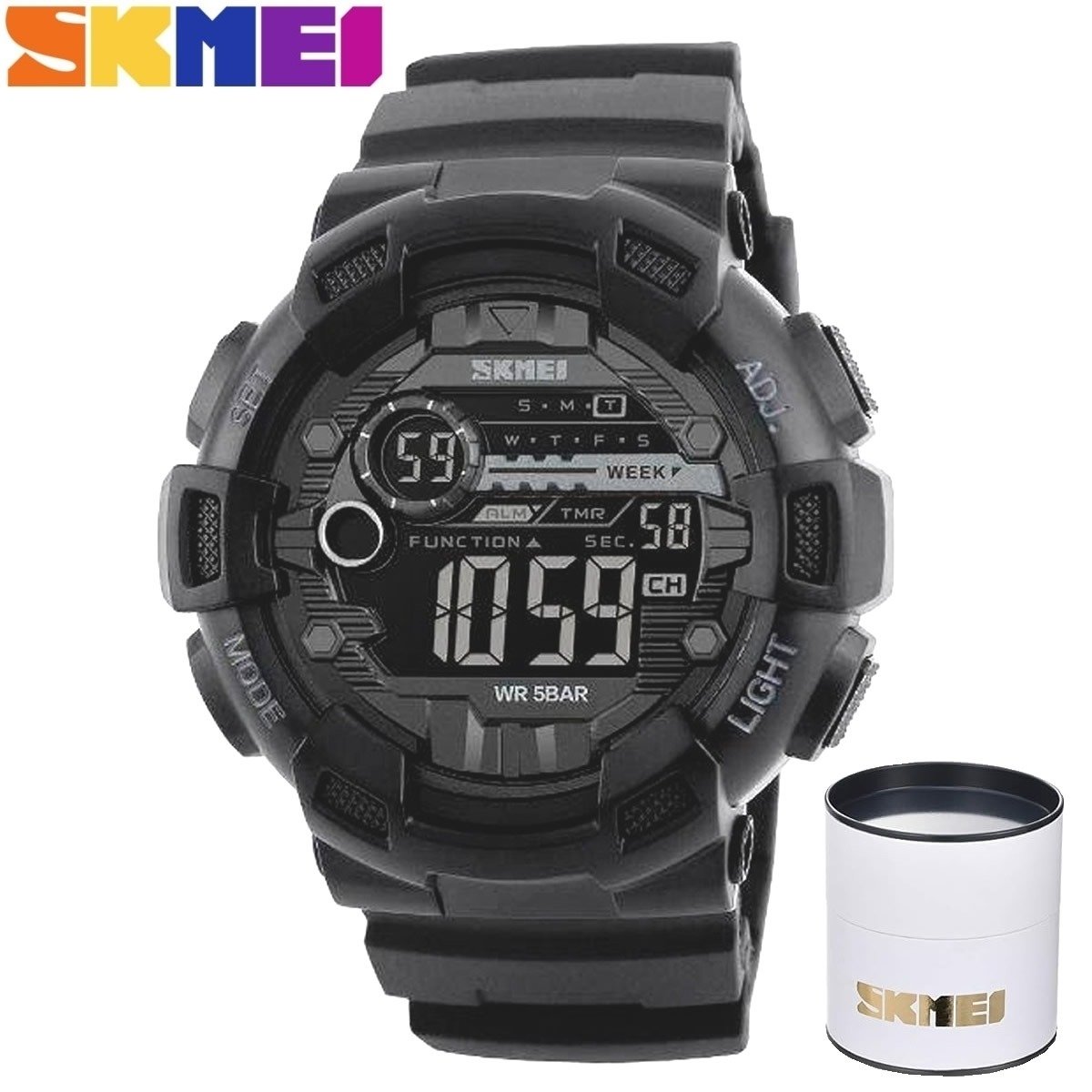 Relógio Masculino Skmei Digital 1243 Preto (DCRE: 2022/09098-0) Preto 4