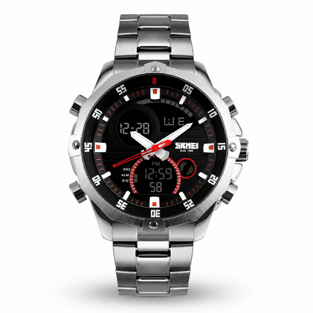 Relógio Masculino Skmei AnaDigi 1146 Prata e Preto (DCRE: 2022/09095-5) Prata 7