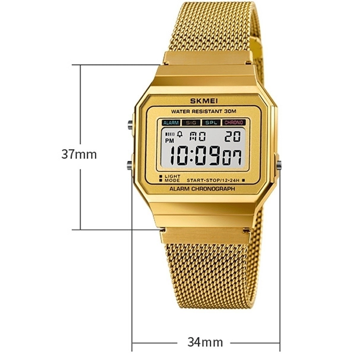 Relógio Unissex Skmei Digital 1639 Dourado (DCRE: 2022/06724-4) Dourado 4