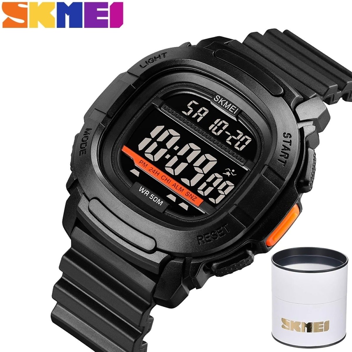 Relógio Masculino Skmei Digital 1657 Preto e Laranja (DCRE: 2022/06743-0) Preto 2