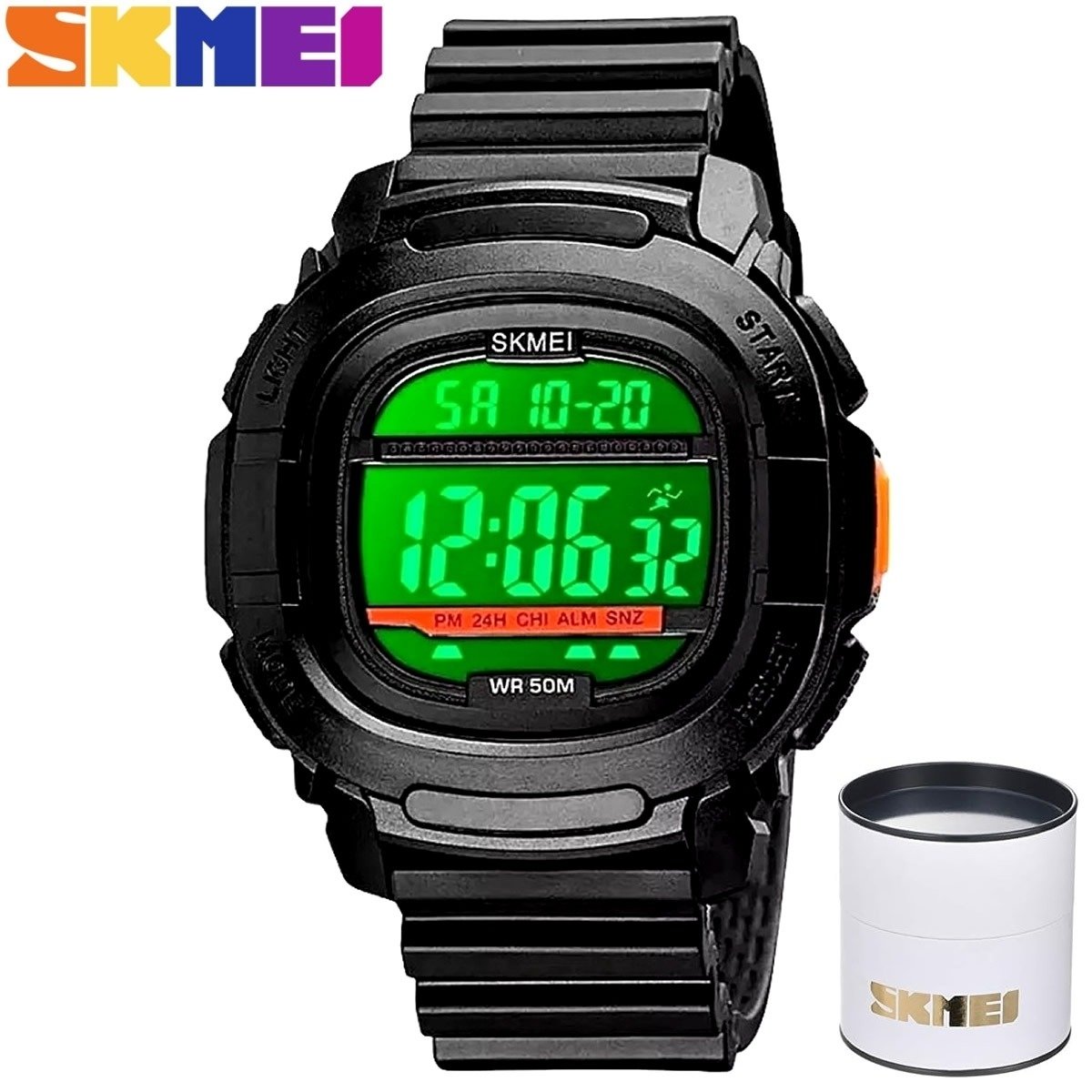 Relógio Masculino Skmei Digital 1657 Preto e Laranja (DCRE: 2022/06743-0) Preto 4