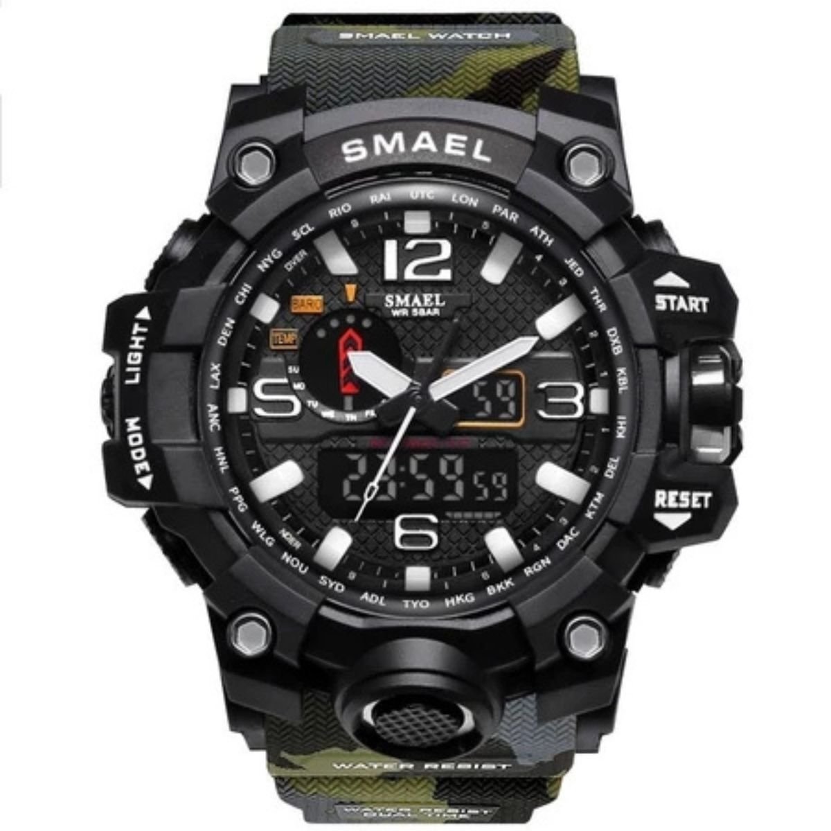 Relógio Masculino Smael AnaDigi 1545D Camuflado e Preto (DCRE: 2024/18132-0)
