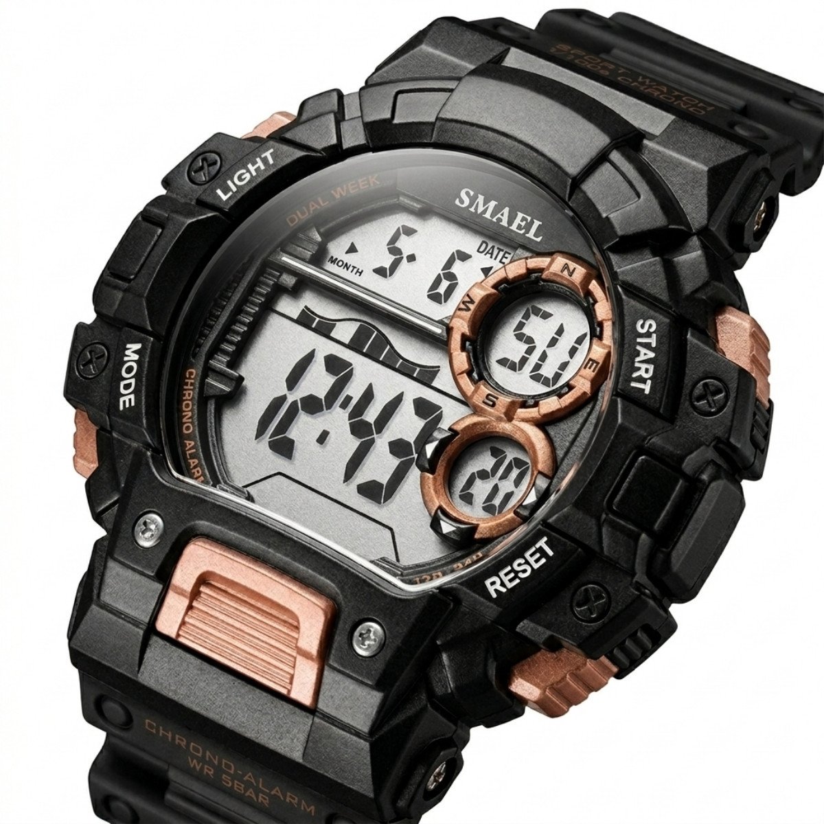 Relógio Masculino Smael Digital 1443 Preto e Rosê (DCRE: 2024/18118-4) Preto 2