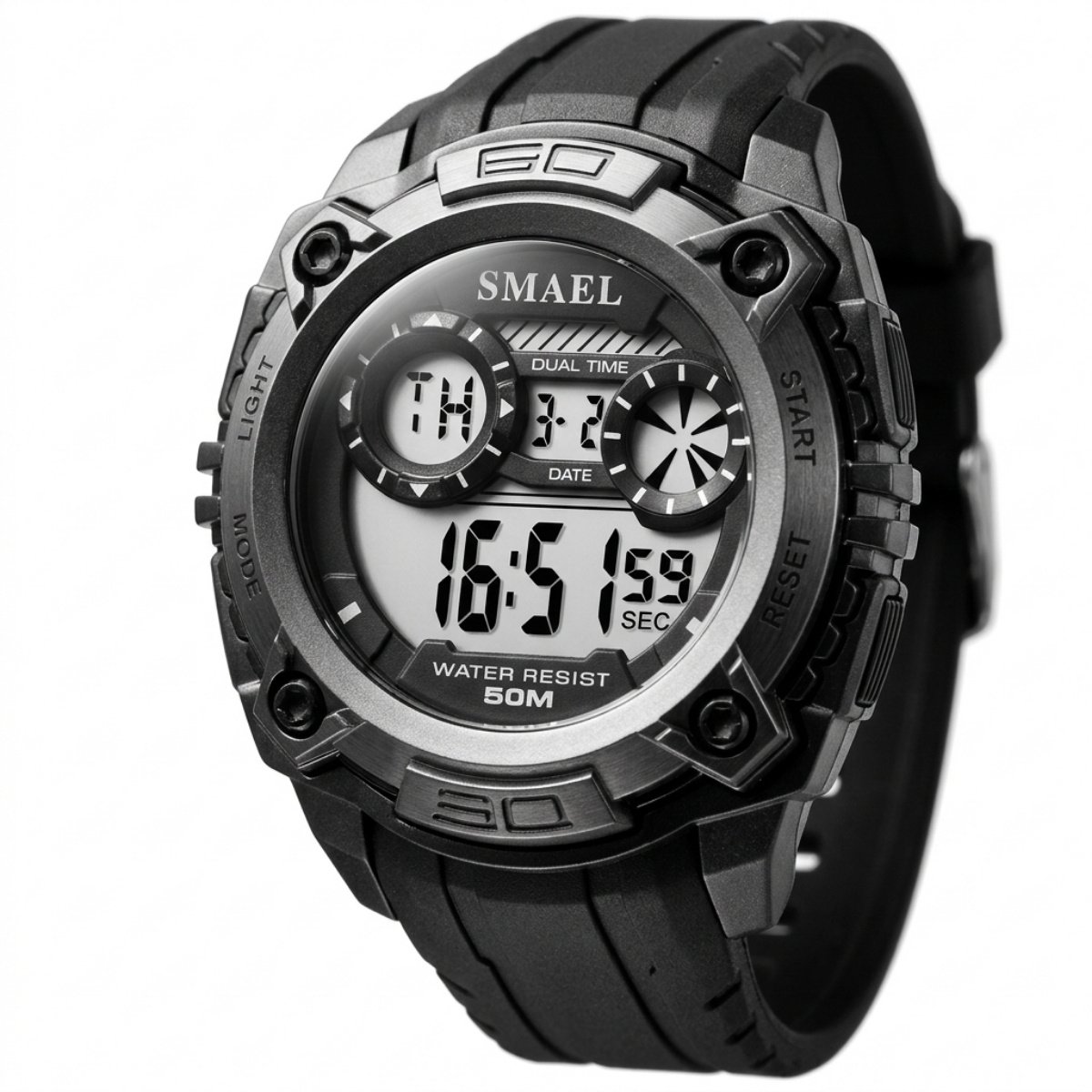 Relógio Masculino Smael Digital 1390 Preto (DCRE: 2024/18118-4) Preto 3