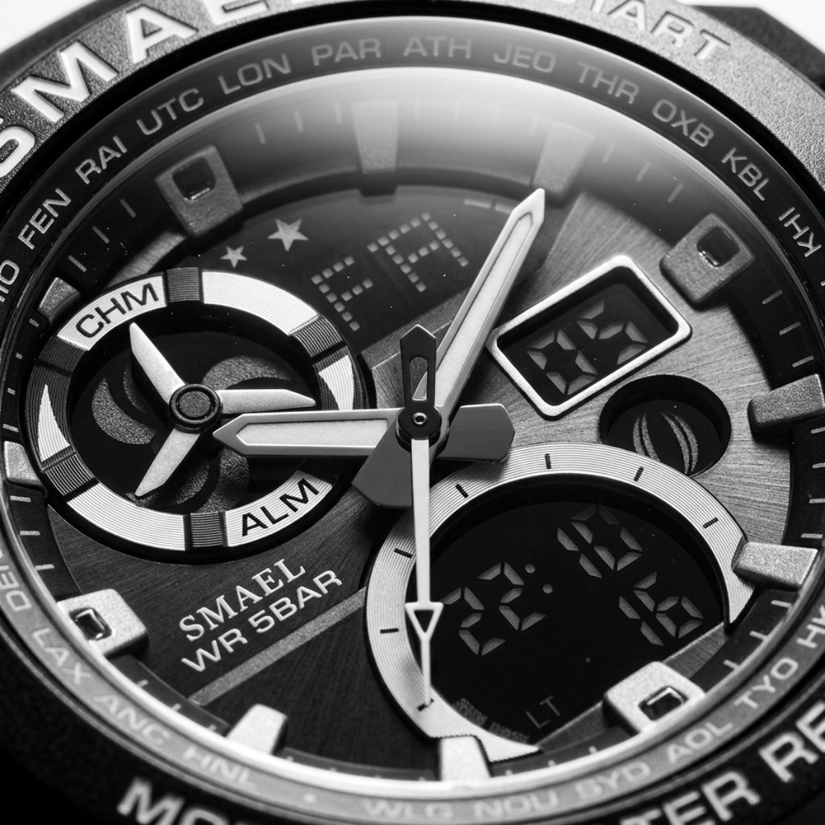 Relógio Masculino Smael AnaDigi 8011 Preto (DCRE: 2024/18132-0) Preto 2