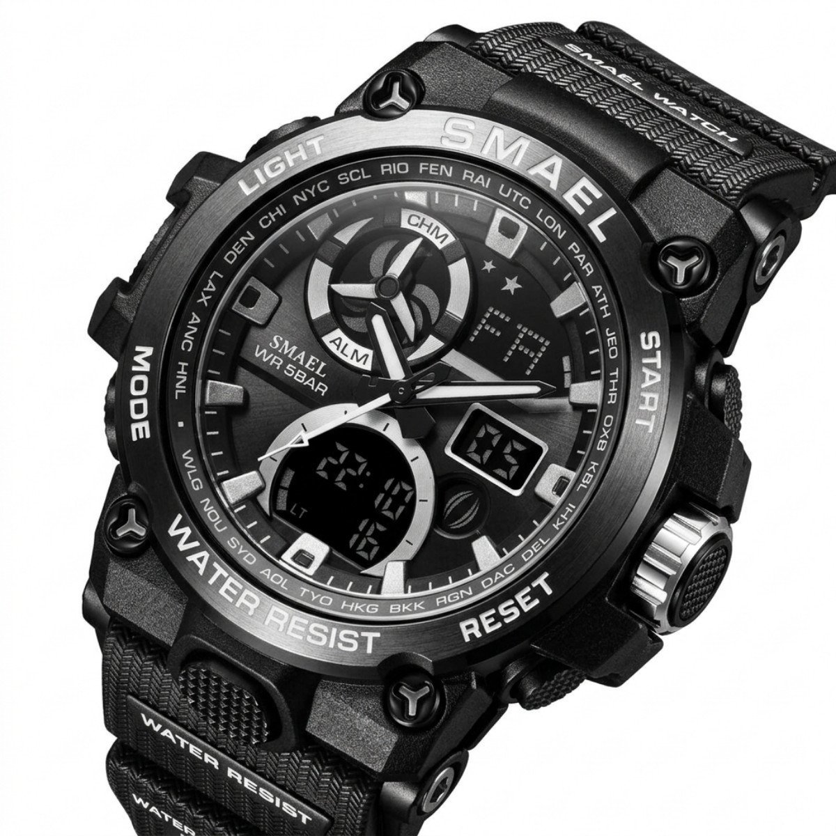 Relógio Masculino Smael AnaDigi 8011 Preto (DCRE: 2024/18132-0) Preto 3