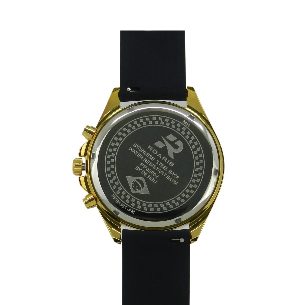Kit Relógio Masculino Roaris 3 em 1 com Troca de Pulseira Cronógrafo Dourado Preto RR00002