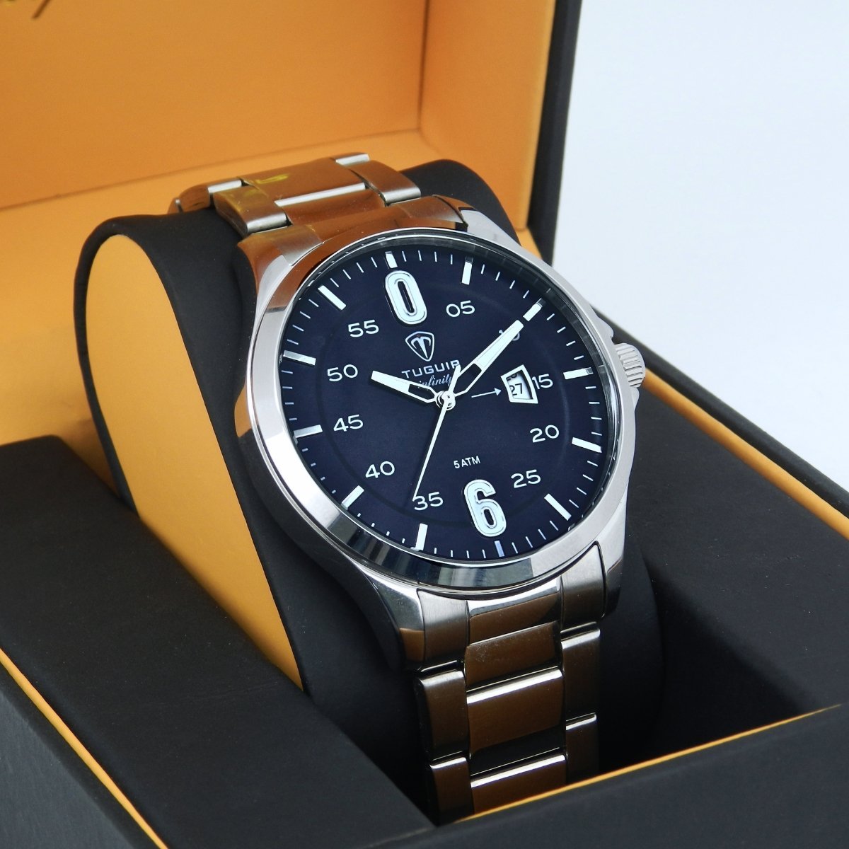 Relógio Masculino de Aço Tuguir Analógico Infinity TGI37213 Prata e Azul (DCRE: 2026/08233-7) Prata 3