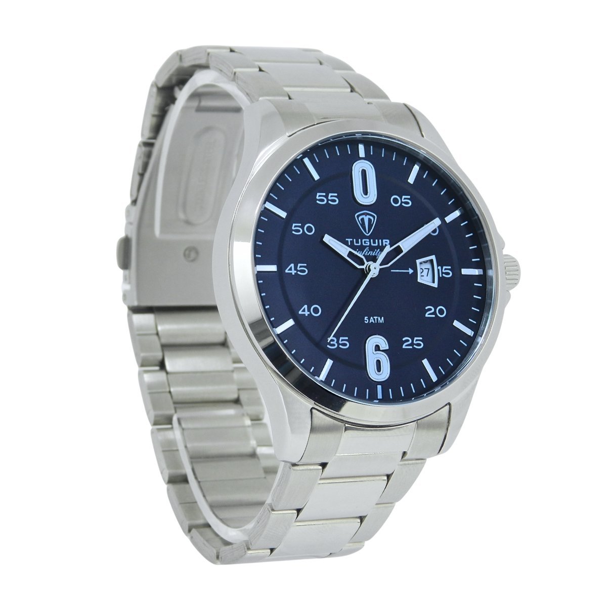 Relógio Masculino de Aço Tuguir Analógico Infinity TGI37213 Prata e Azul (DCRE: 2026/08233-7) Prata 4
