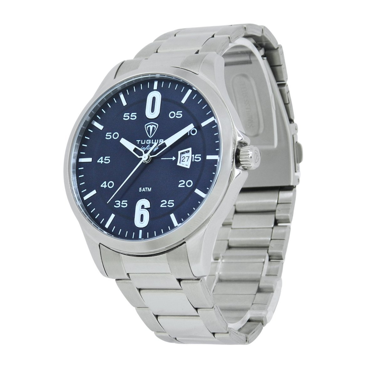 Relógio Masculino de Aço Tuguir Analógico Infinity TGI37213 Prata e Azul (DCRE: 2026/08233-7) Prata 5