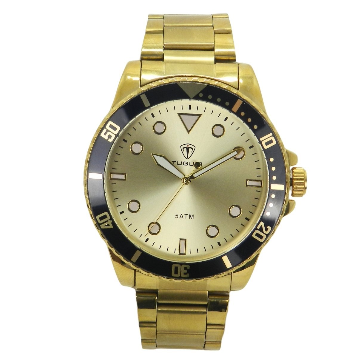 Relógio Masculino Tuguir Analógico TG157-8C Dourado e Dourado e Preto (DCRE: 2023/01610-4)