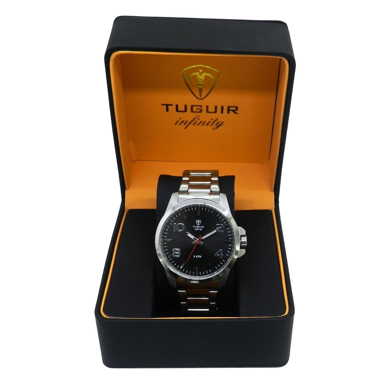 Relógio Masculino de Aço Tuguir Analógico Infinity 6117G Prata e Preto (DCRE: 2024/14948-5) Prata 2