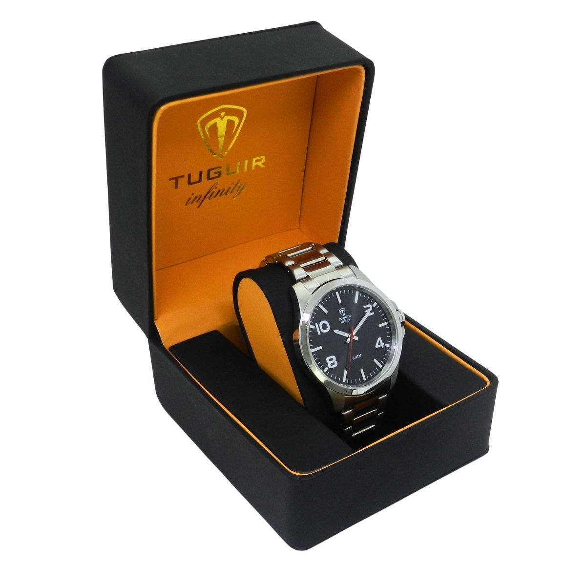 Relógio Masculino de Aço Tuguir Analógico Infinity 6117G Prata e Preto (DCRE: 2024/14948-5) Prata 3