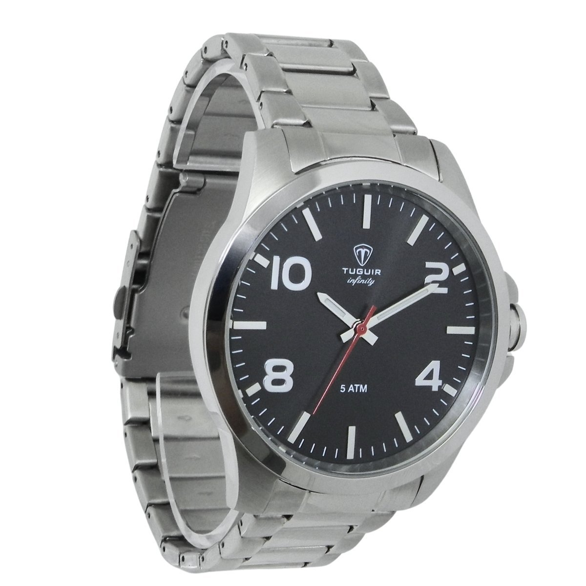 Relógio Masculino de Aço Tuguir Analógico Infinity 6117G Prata e Preto (DCRE: 2024/14948-5) Prata 4