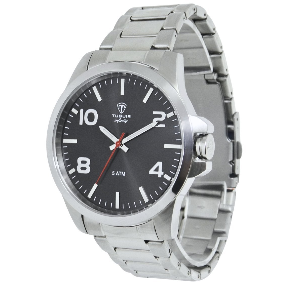 Relógio Masculino de Aço Tuguir Analógico Infinity 6117G Prata e Preto (DCRE: 2024/14948-5) Prata 5