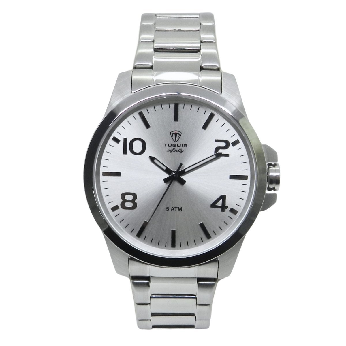 Relógio Masculino de Aço Tuguir Analógico Infinity 6117G Prata e Branco (DCRE: 2024/14948-5) Prata 4