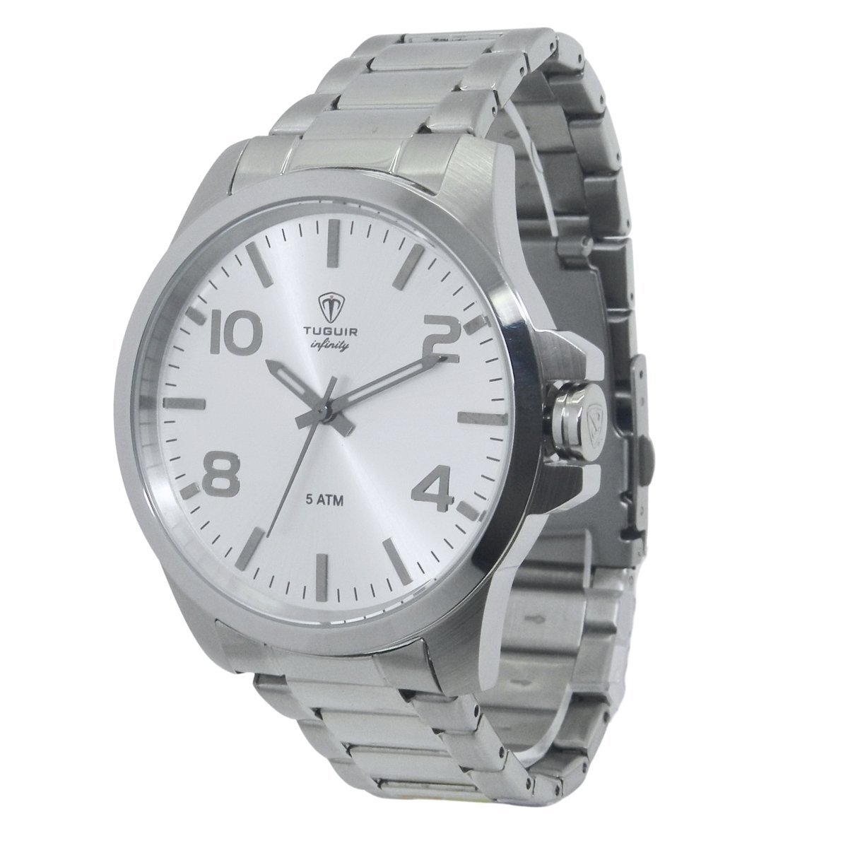 Relógio Masculino de Aço Tuguir Analógico Infinity 6117G Prata e Branco (DCRE: 2024/14948-5) Prata 2