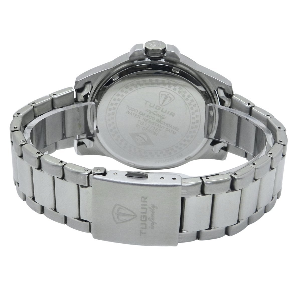 Relógio Masculino de Aço Tuguir Analógico Infinity 6117G Prata e Branco (DCRE: 2024/14948-5) Prata 3