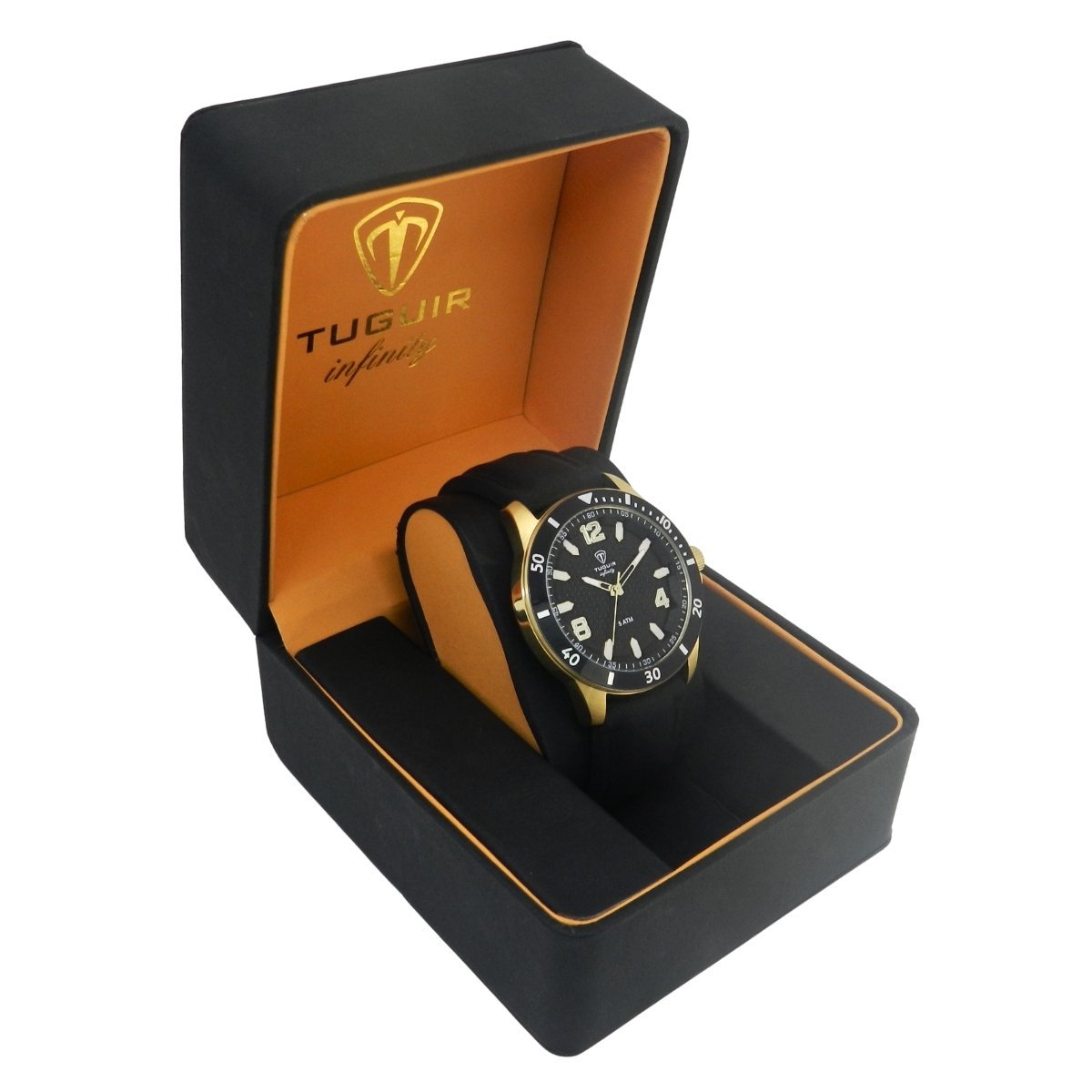 Relógio Masculino de Aço Tuguir Analógico Infinity 9169B Dourado e Preto (DCRE: 2024/14948-5)
