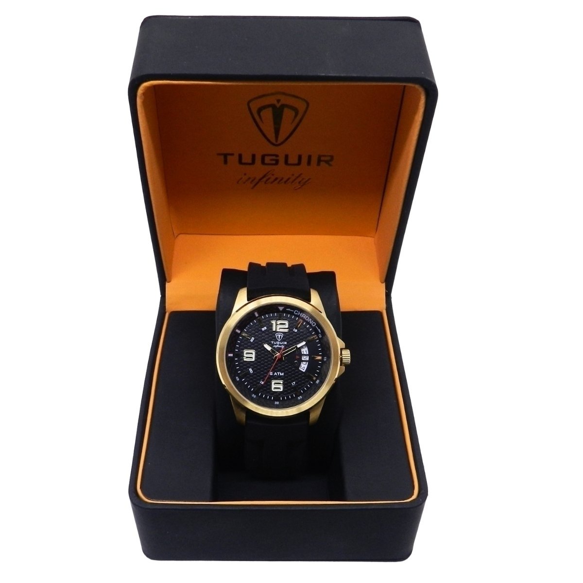 Relógio Masculino de Aço Tuguir Analógico Infinity 9169F Dourado e Preto (DCRE: 2024/14948-5) Dourado/Preto 2