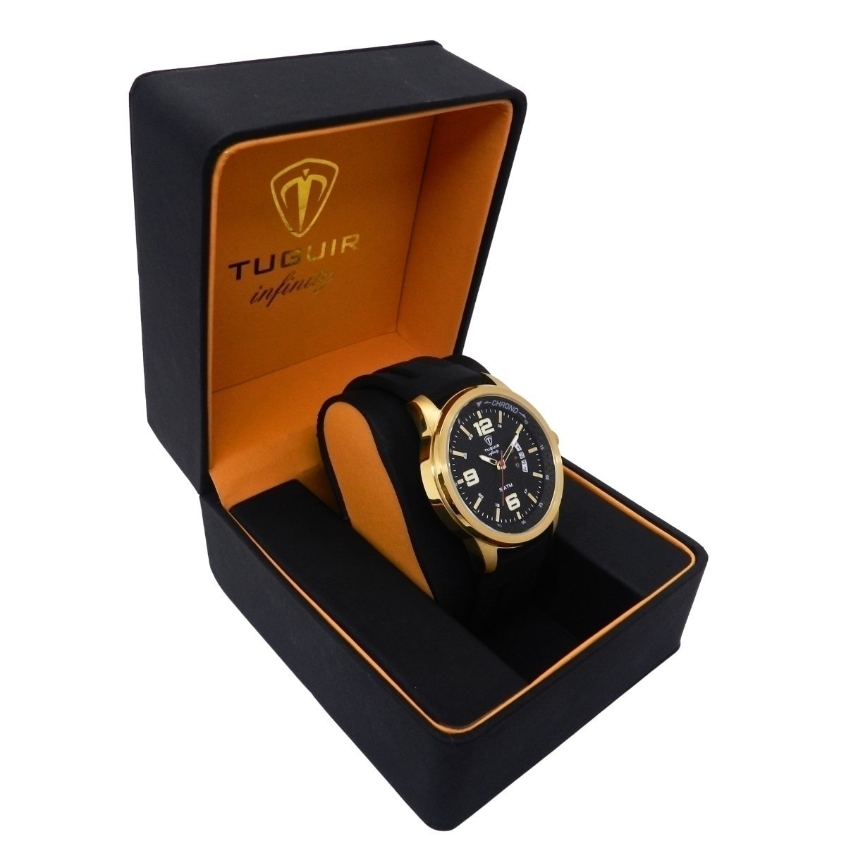 Relógio Masculino de Aço Tuguir Analógico Infinity 9169F Dourado e Preto (DCRE: 2024/14948-5) Dourado/Preto 3