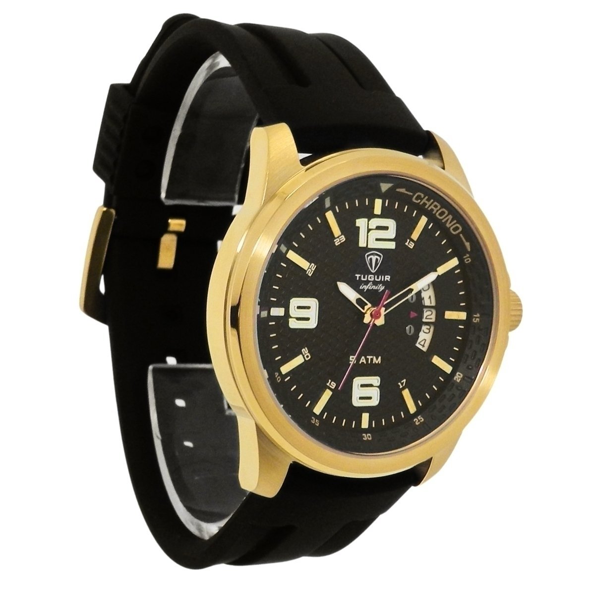 Relógio Masculino de Aço Tuguir Analógico Infinity 9169F Dourado e Preto (DCRE: 2024/14948-5) Dourado/Preto 4