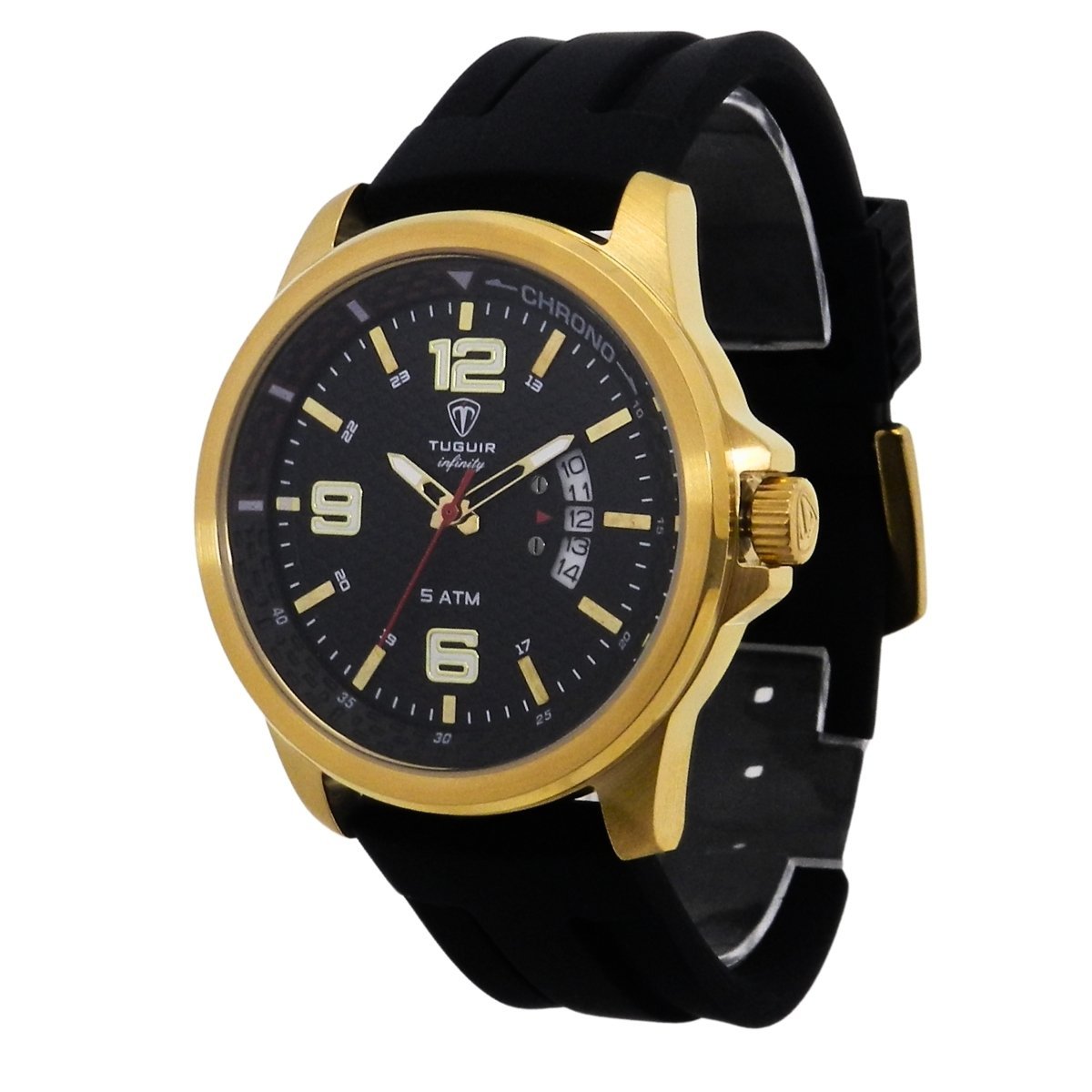 Relógio Masculino de Aço Tuguir Analógico Infinity 9169F Dourado e Preto (DCRE: 2024/14948-5) Dourado/Preto 5